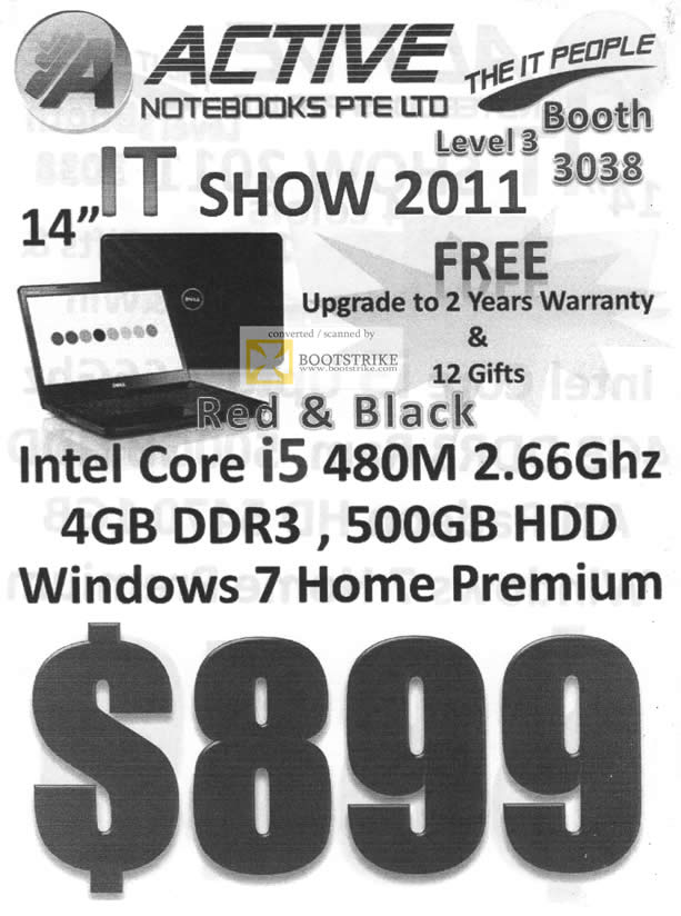 IT Show 2011 price list image brochure of Active Notebooks Dell Notebook Core I5 480M