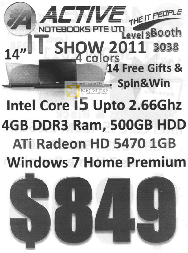 IT Show 2011 price list image brochure of Active Notebooks Dell Notebook Core I5