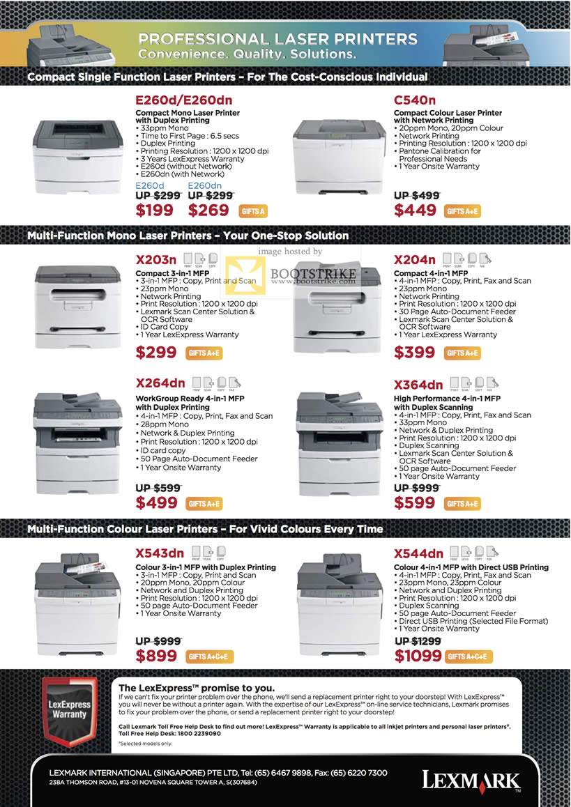 IT Show 2011 price list image brochure of Asiapac Lexmark Printers E260d E260dn C540n X203n X204n X264dn X364dn X543dn X544dn