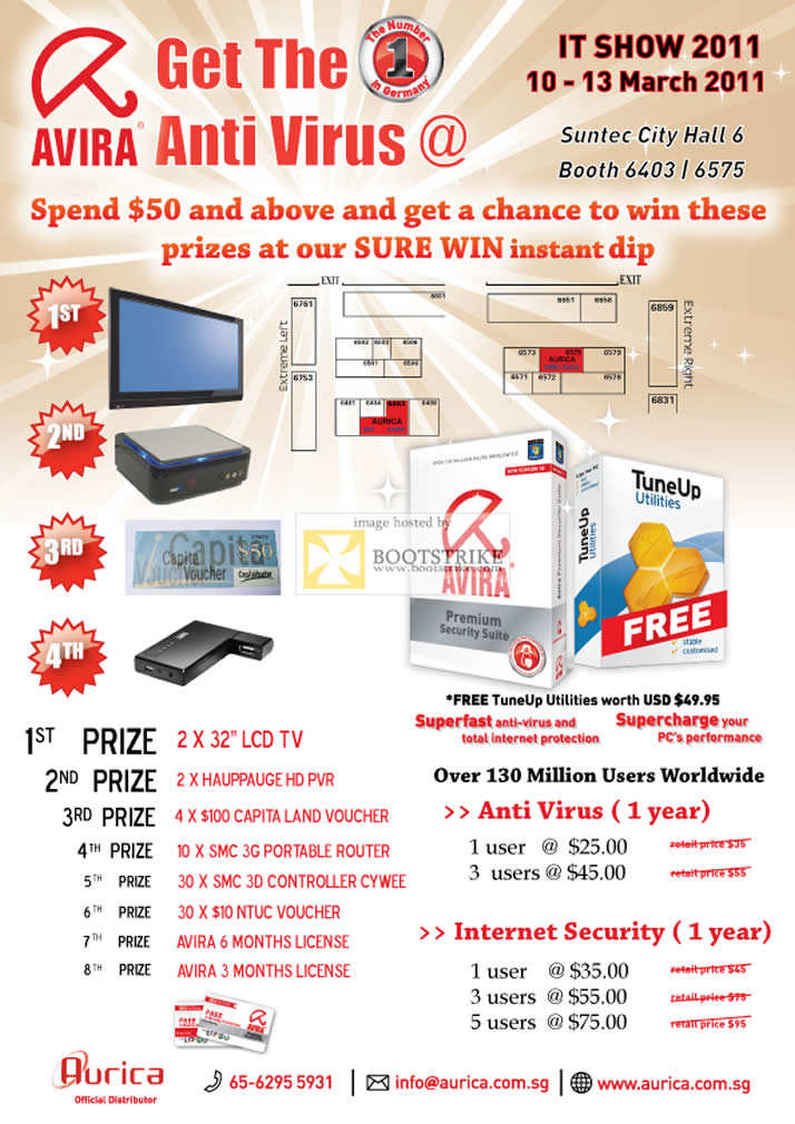 IT Show 2011 price list image brochure of Aurica Avira Anti Virus Internet Security