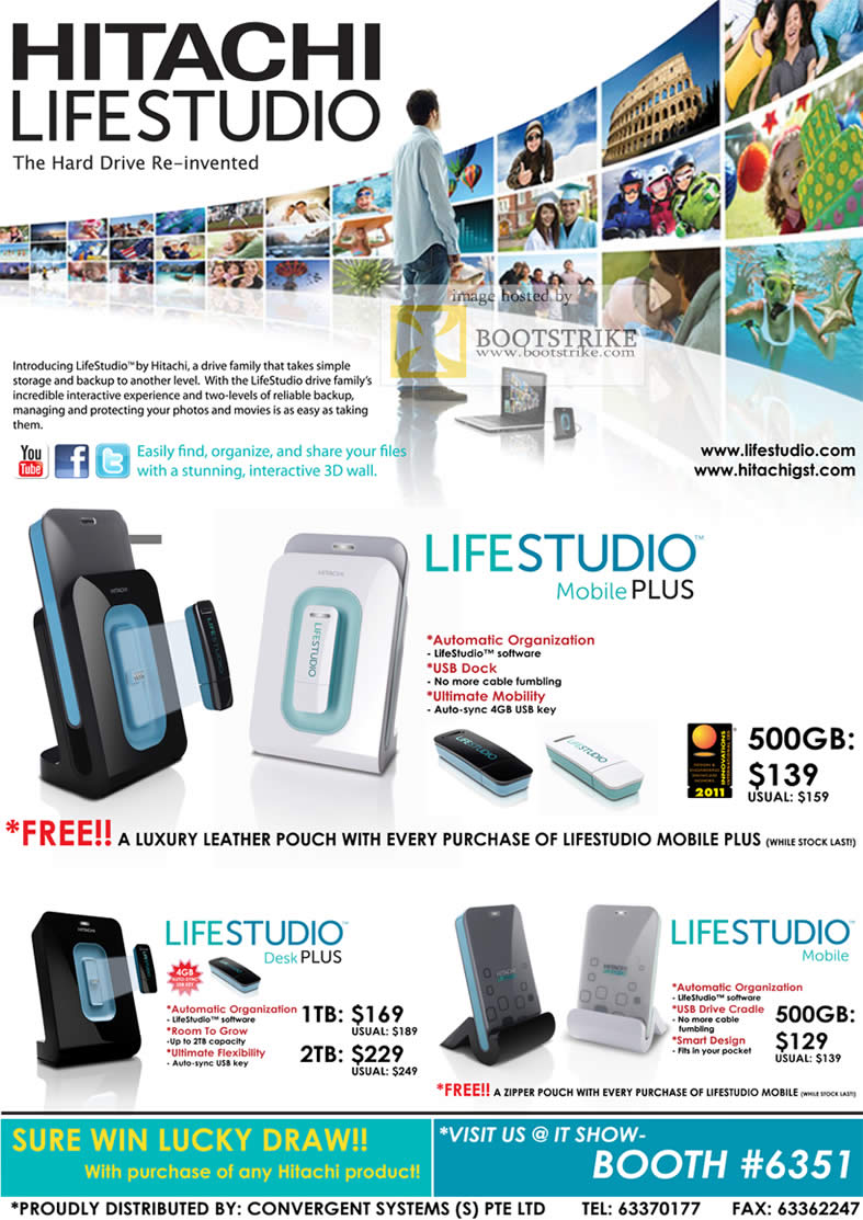 IT Show 2011 price list image brochure of Convergent Hitachi Lifestudio Mobile Plus External Storage Desk Plus