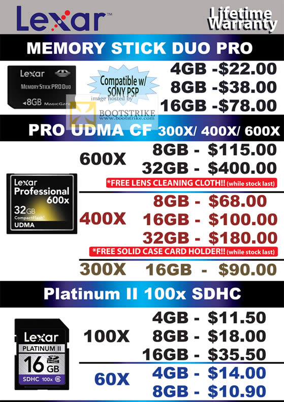 IT Show 2011 price list image brochure of Convergent Lexar Flash Memory Memory Stick Duo Pro UDMA CF CompactFlash Platinum II 100x SDHC