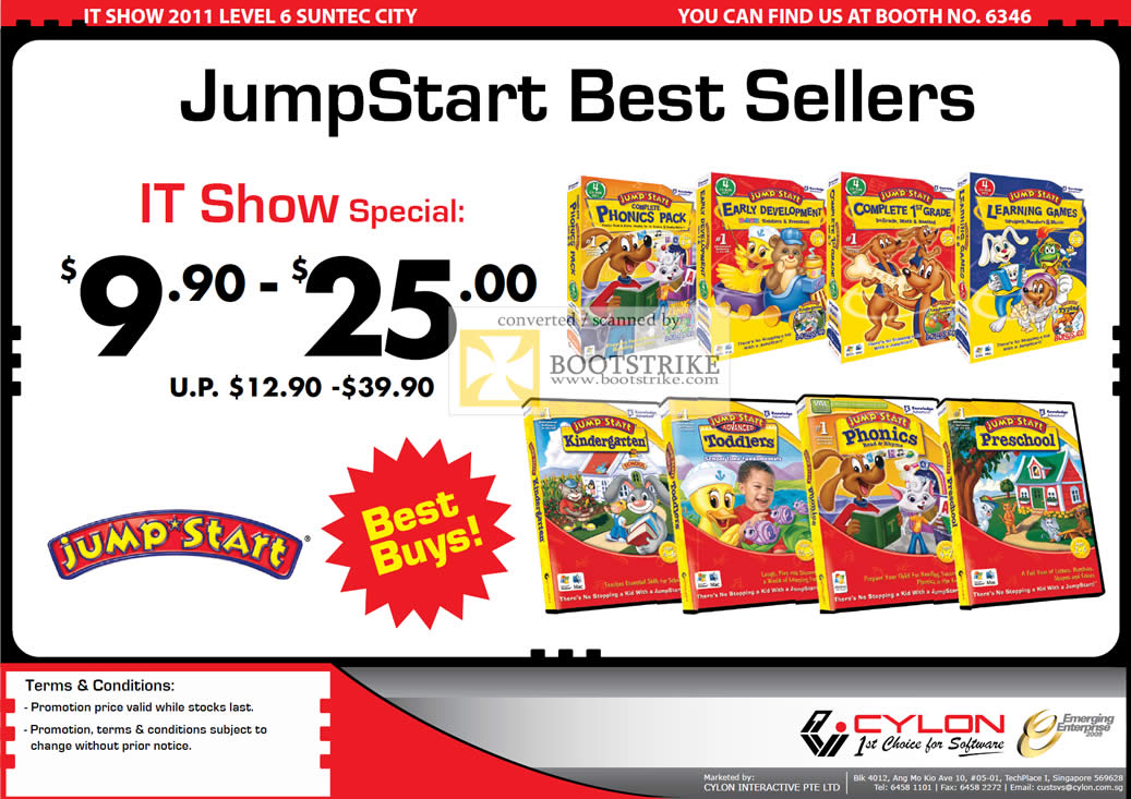 IT Show 2011 price list image brochure of Cylon Interactive Kids Software JumpStart Phonics Kindergarten Toddlers Preschool