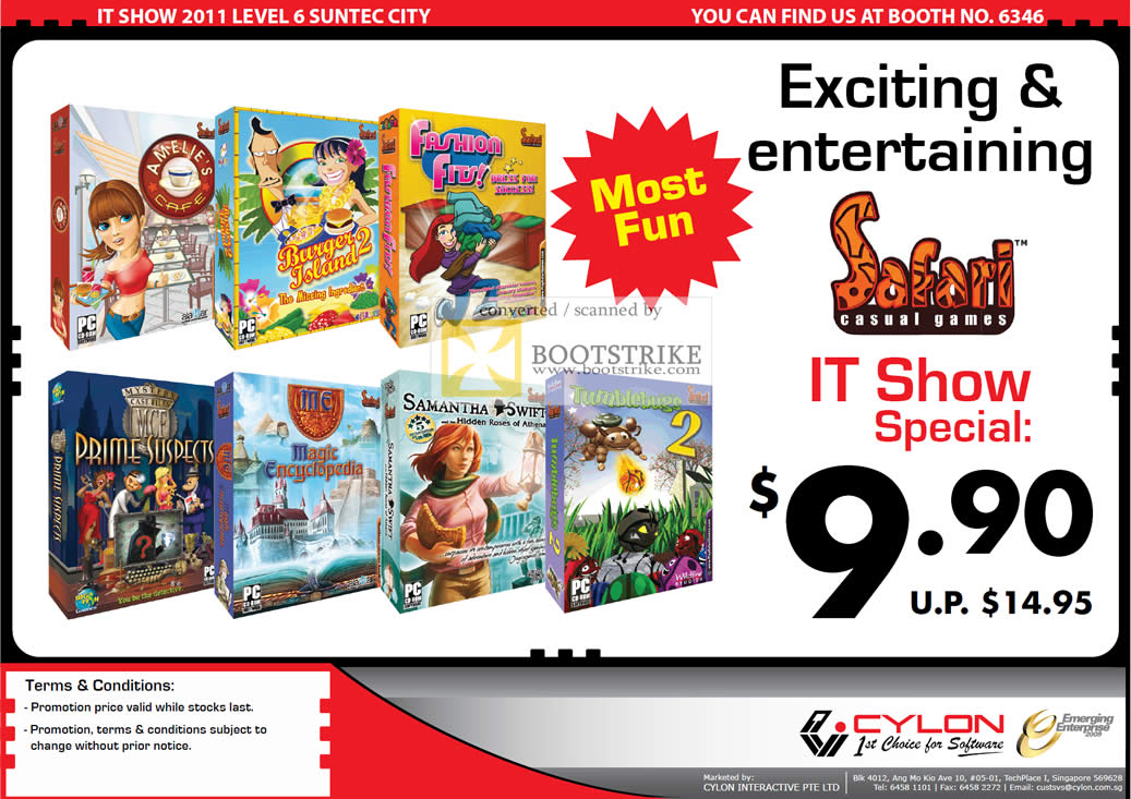IT Show 2011 price list image brochure of Cylon Interactive Kids Software Safari Prime Suspects Magic Encyclopedia Samantha Swift