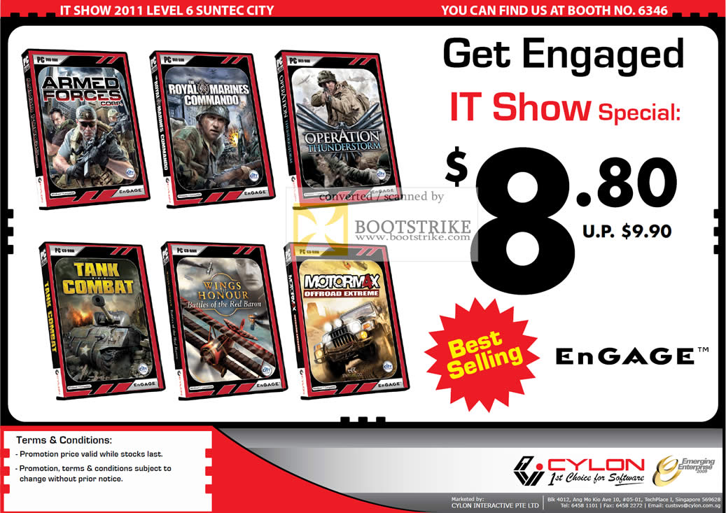 IT Show 2011 price list image brochure of Cylon Interactive Software EnGAGE Games Armed Forces Motormax Wings Honour Tank Combat Operation Thunderstorm