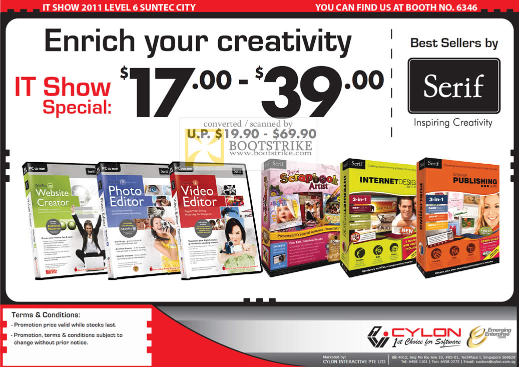 IT Show 2011 price list image brochure of Cylon Interactive Software Serif Creativity Website Creator Photo Editor Internet Design Publishing