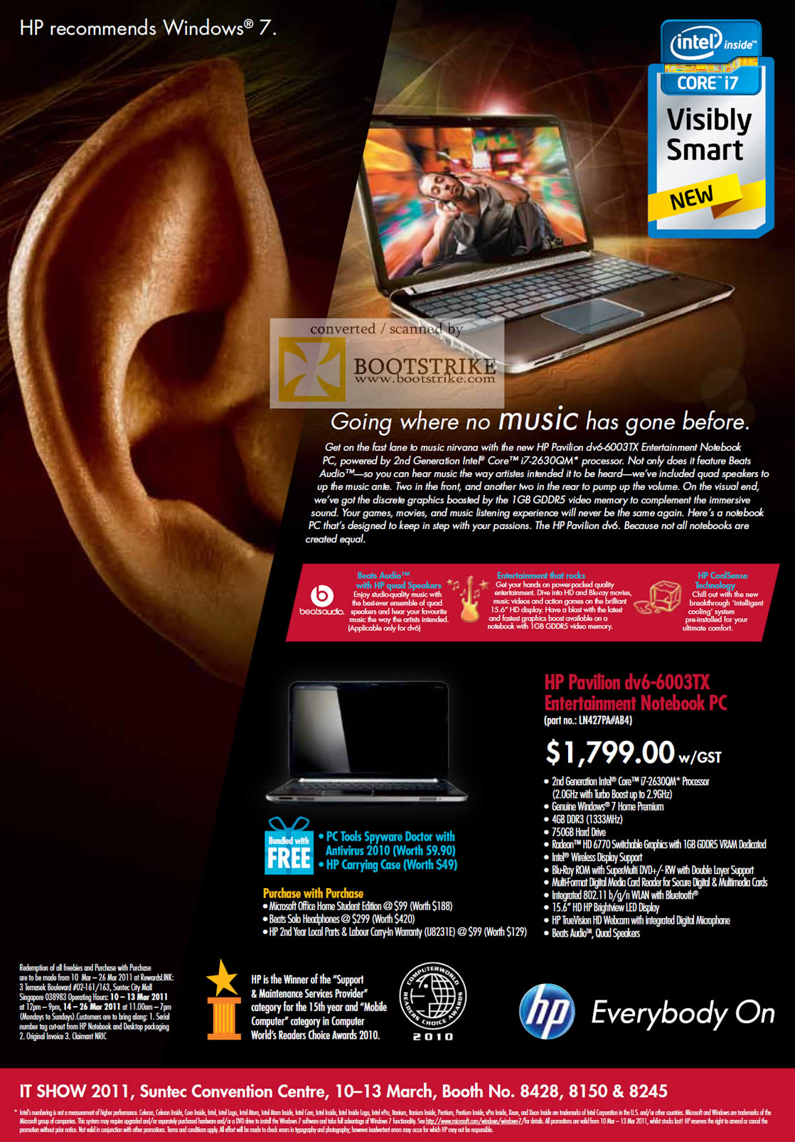 IT Show 2011 price list image brochure of HP Notebooks HP Pavilion DV6-6003TX