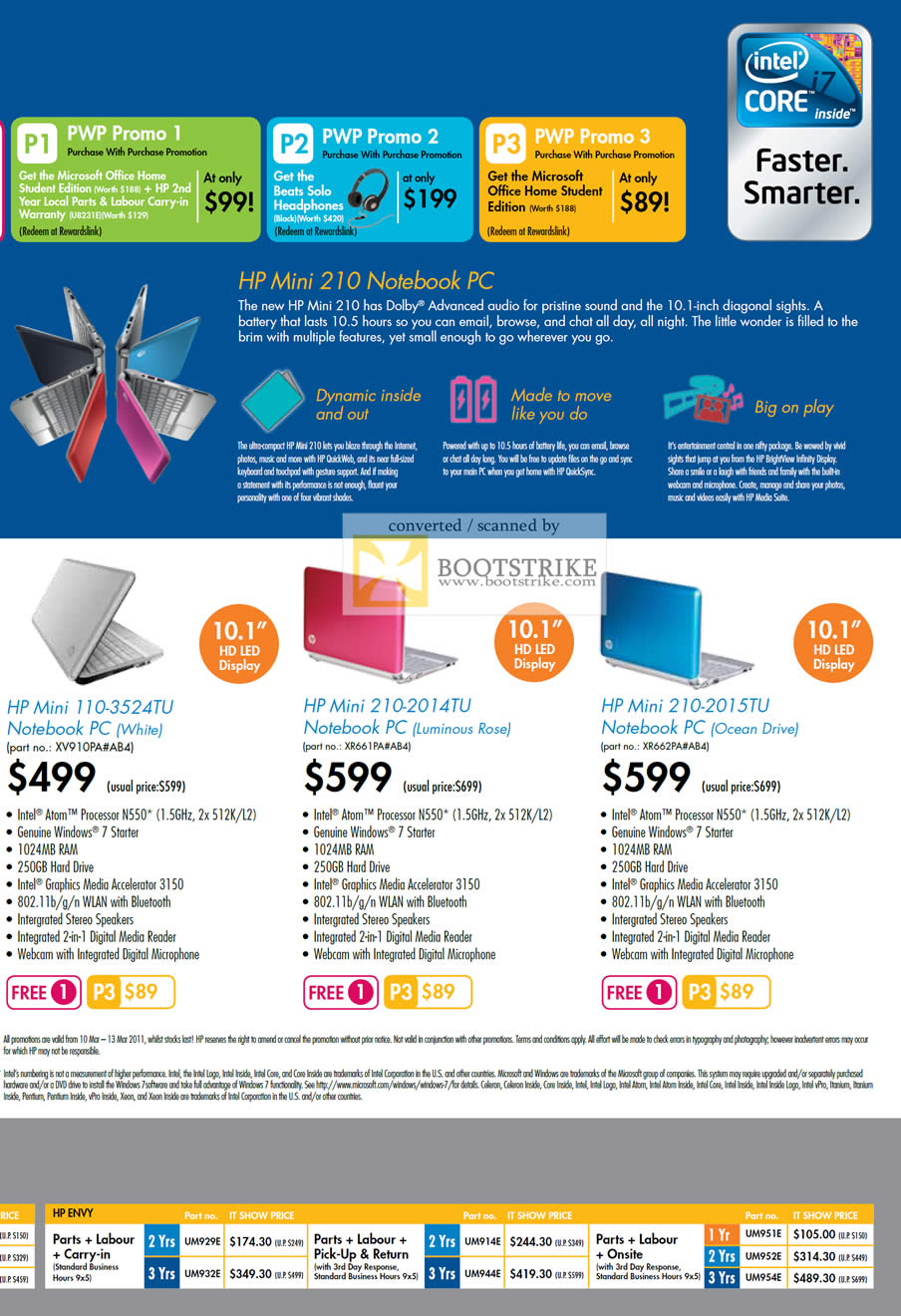 IT Show 2011 price list image brochure of HP Notebooks Mini 110-3524TU 210-2014TU 210-2015TU
