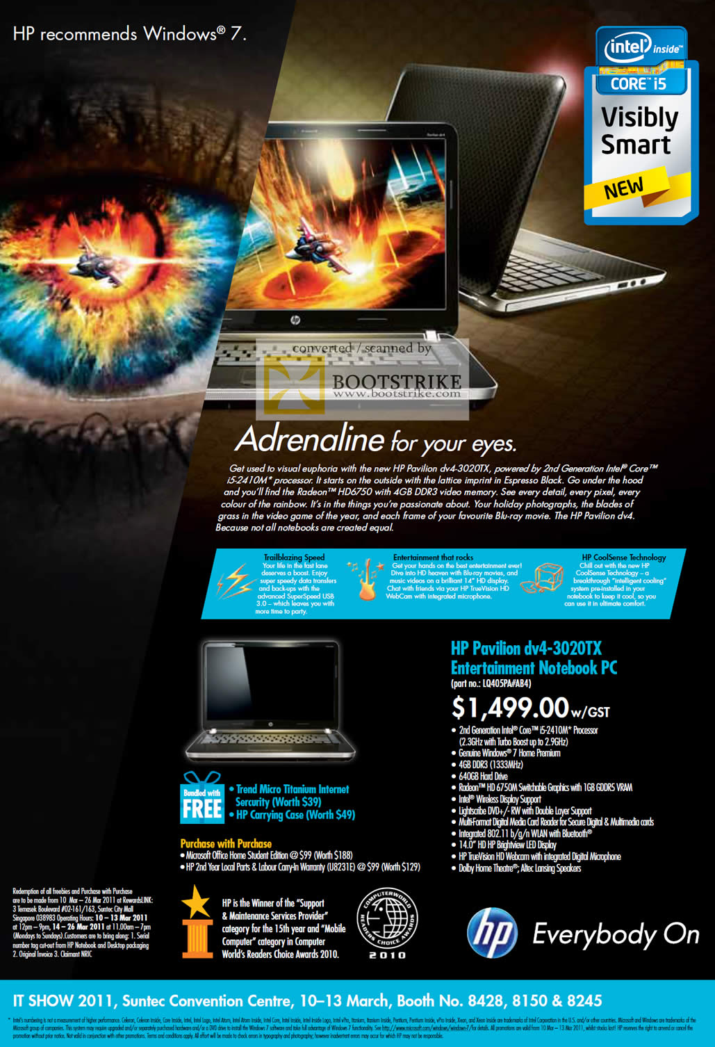 IT Show 2011 price list image brochure of HP Notebooks Pavilion DV4-3020TX