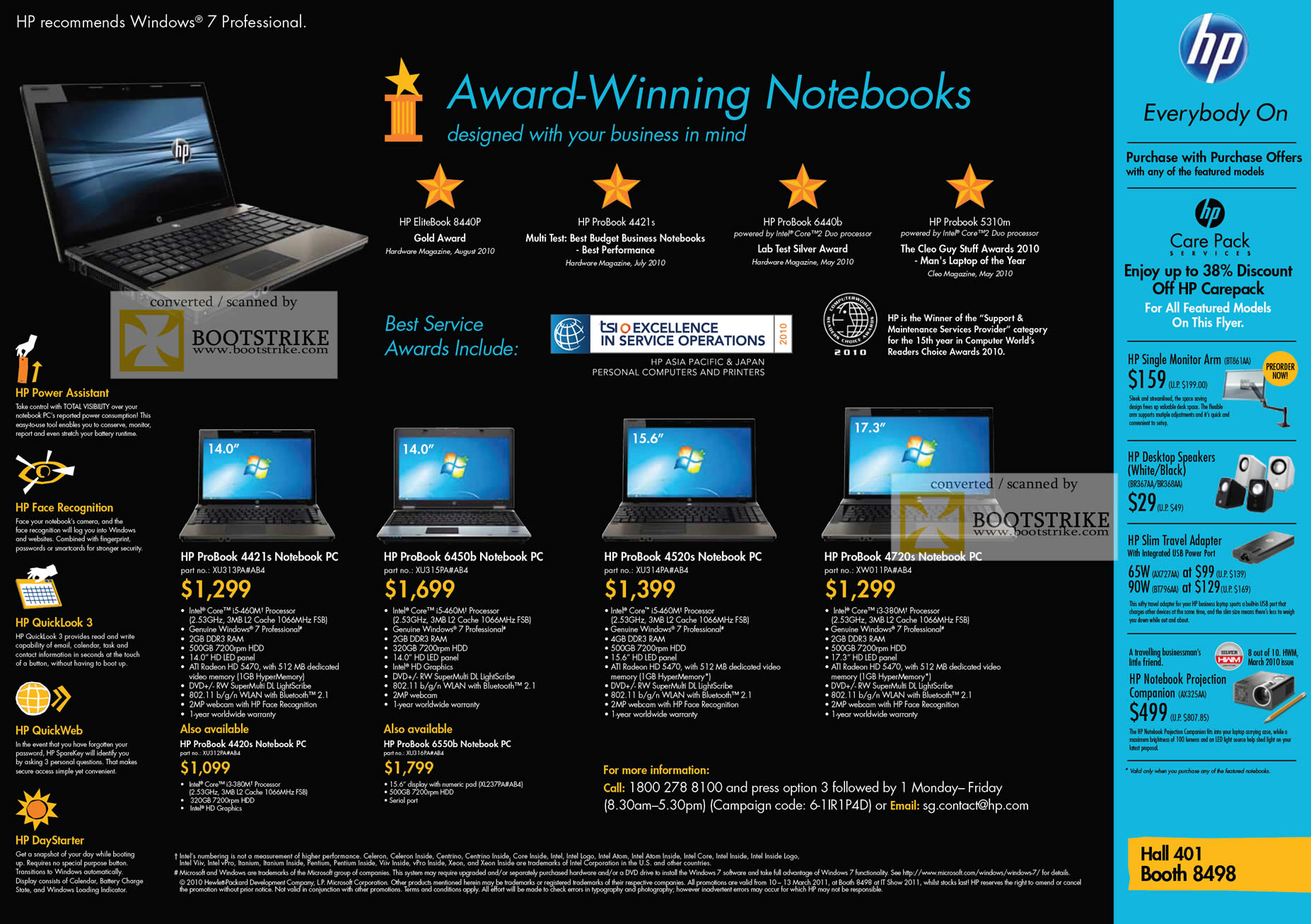 IT Show 2011 price list image brochure of HP Notebooks Probook 4421s 6450b 4520s 4720s 4420s 6550b