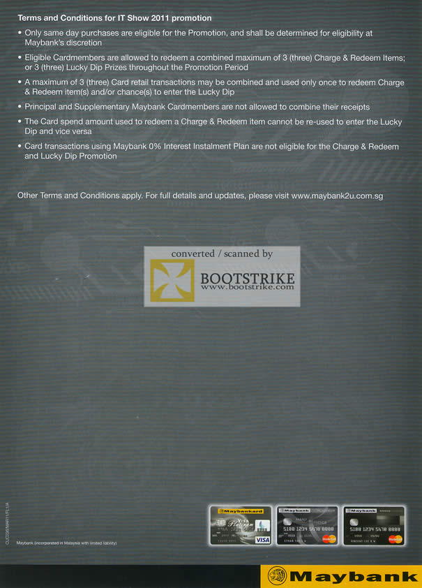 IT Show 2011 price list image brochure of Maybank Promotion Terms Conditions Charge Redeem
