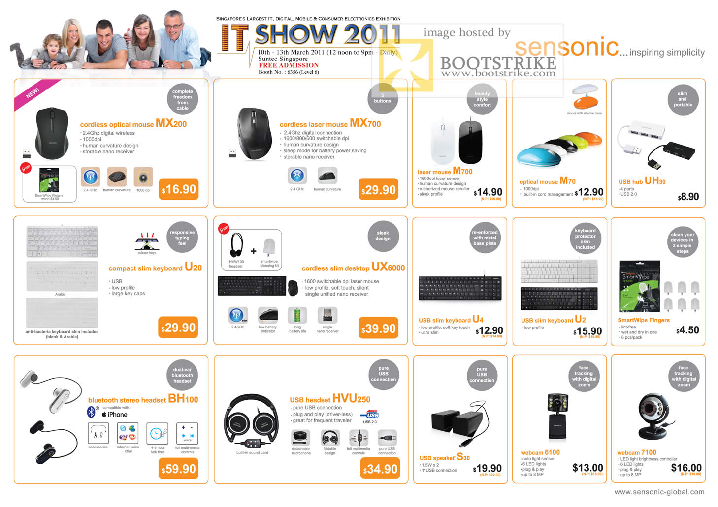 IT Show 2011 price list image brochure of Mclogic Sensonic Mouse Keyboard Headset Speaker Webcam MX200 MX700 U20 U2 HVU250 S30 6100 7100 UX6000