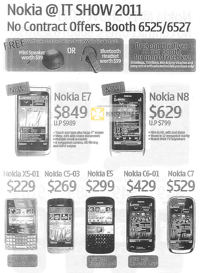 IT Show 2011 price list image brochure of NBRC Nokia Mobile Phones Nokia E7 N8 X5-01 C5-03 E5 C6-01 C7
