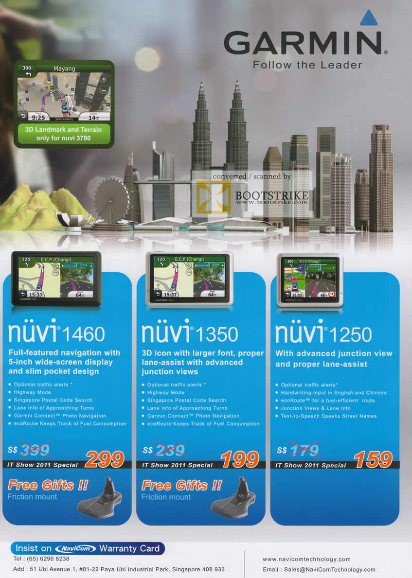 IT Show 2011 price list image brochure of Navicom Garmin GPS Navigator Nuvi 1460 1350 1250