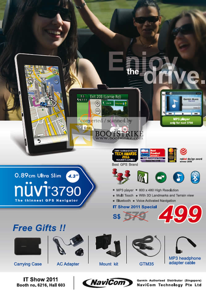 IT Show 2011 price list image brochure of Navicom Garmin GPS Navigator Nuvi 3790