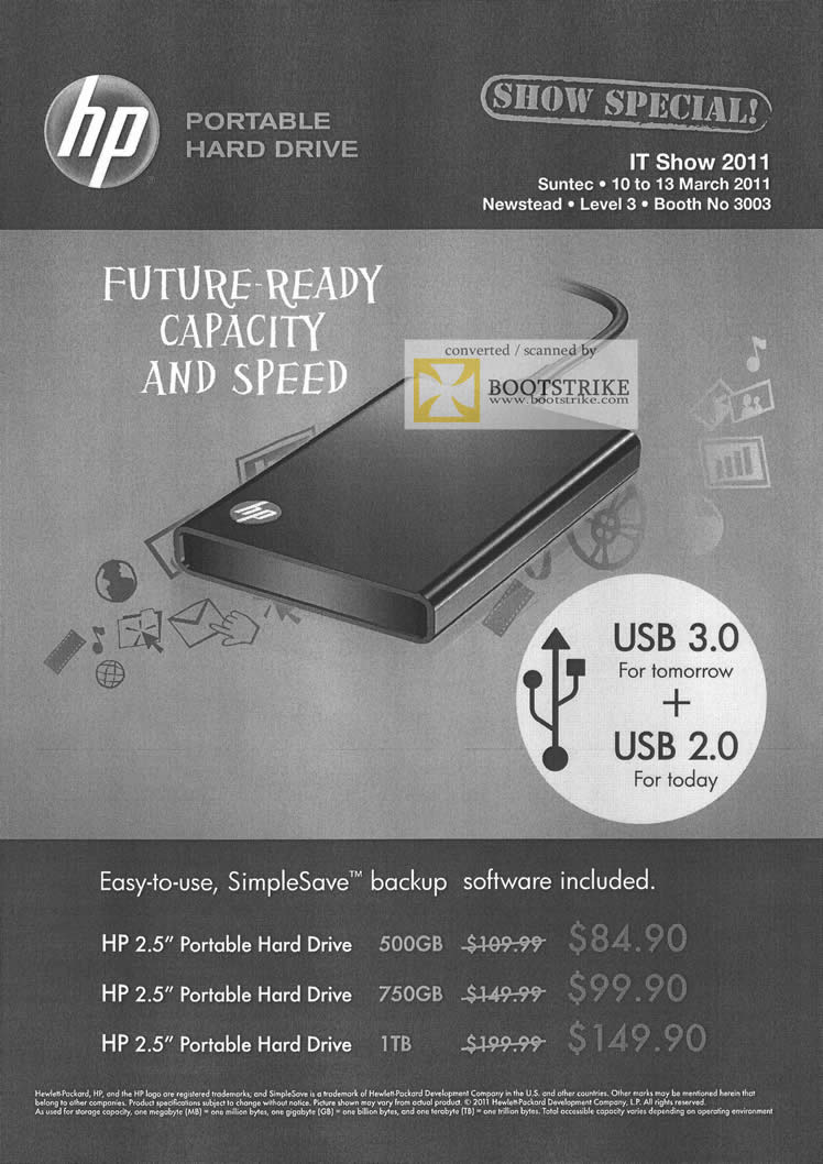 IT Show 2011 price list image brochure of Newstead HP External Storage SimpleSave