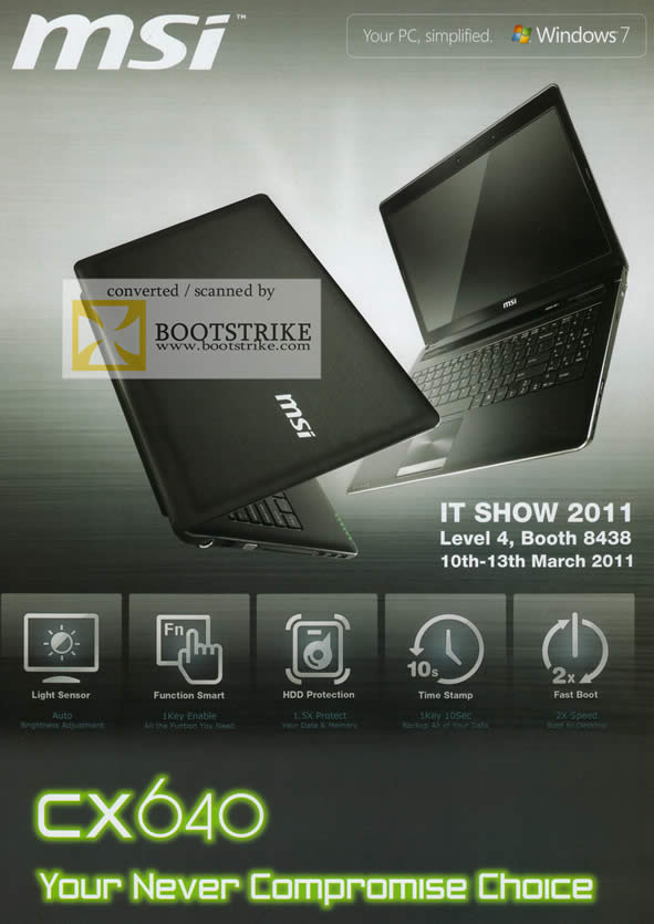 IT Show 2011 price list image brochure of Newstead MSI Notebooks CX640