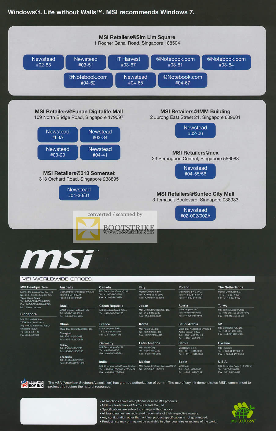 IT Show 2011 price list image brochure of Newstead MSI Notebooks Retailers Worldwide Offices