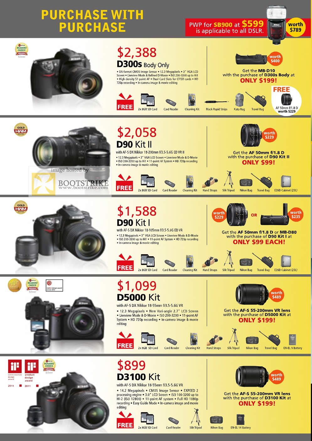 IT Show 2011 price list image brochure of Nikon Digital Cameras DSLR D300s Body D90 Kit D90 Kit II D90 Kit I D5000 Kit D3100
