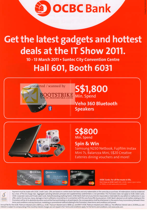 IT Show 2011 price list image brochure of OCBC Rewards Veho 360 Speakers Spin Win