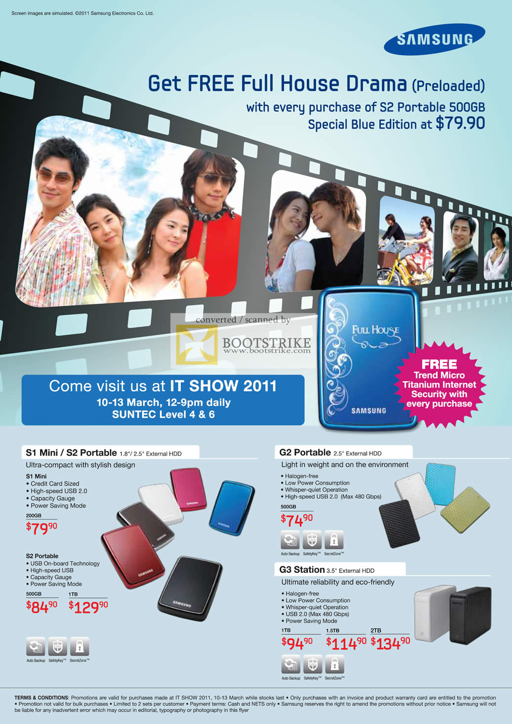 IT Show 2011 price list image brochure of Samsung External Storage HDD S1 Mini S2 Portable G2 Portable G3 Station