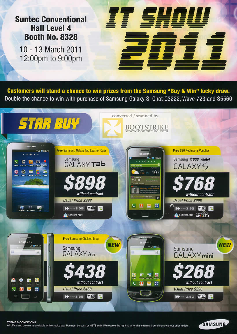 IT Show 2011 price list image brochure of Samsung Mobile Phones Galaxy Tab Galaxy S Galaxy Ace Galaxy Mini