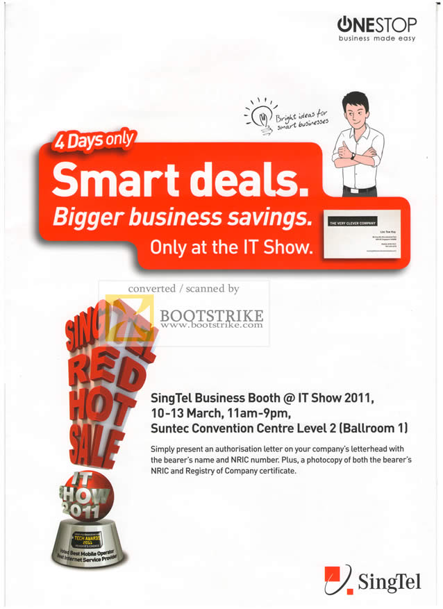 IT Show 2011 price list image brochure of Singtel Business Booth