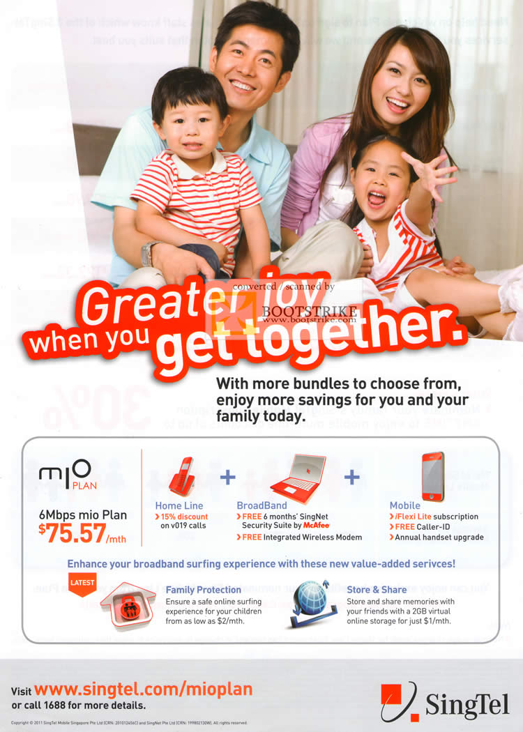 IT Show 2011 price list image brochure of Singtel Mio Plan Home Line Broadband Mobile