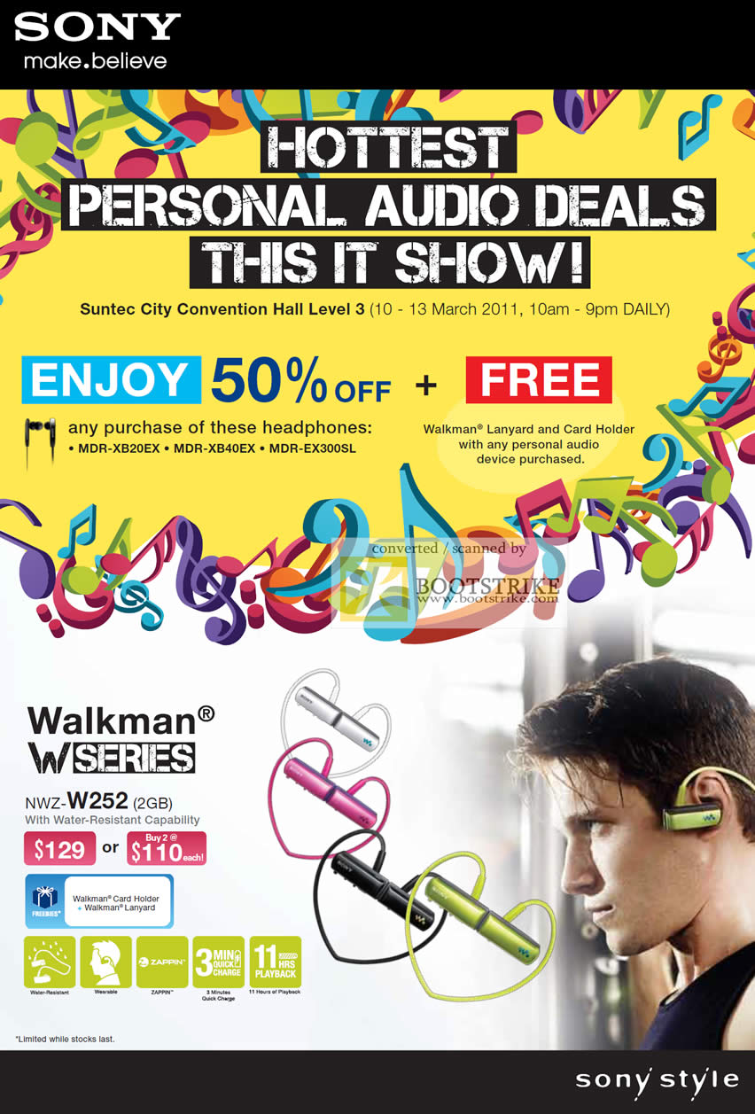 IT Show 2011 price list image brochure of Sony Walkman W Series NWZ-W252