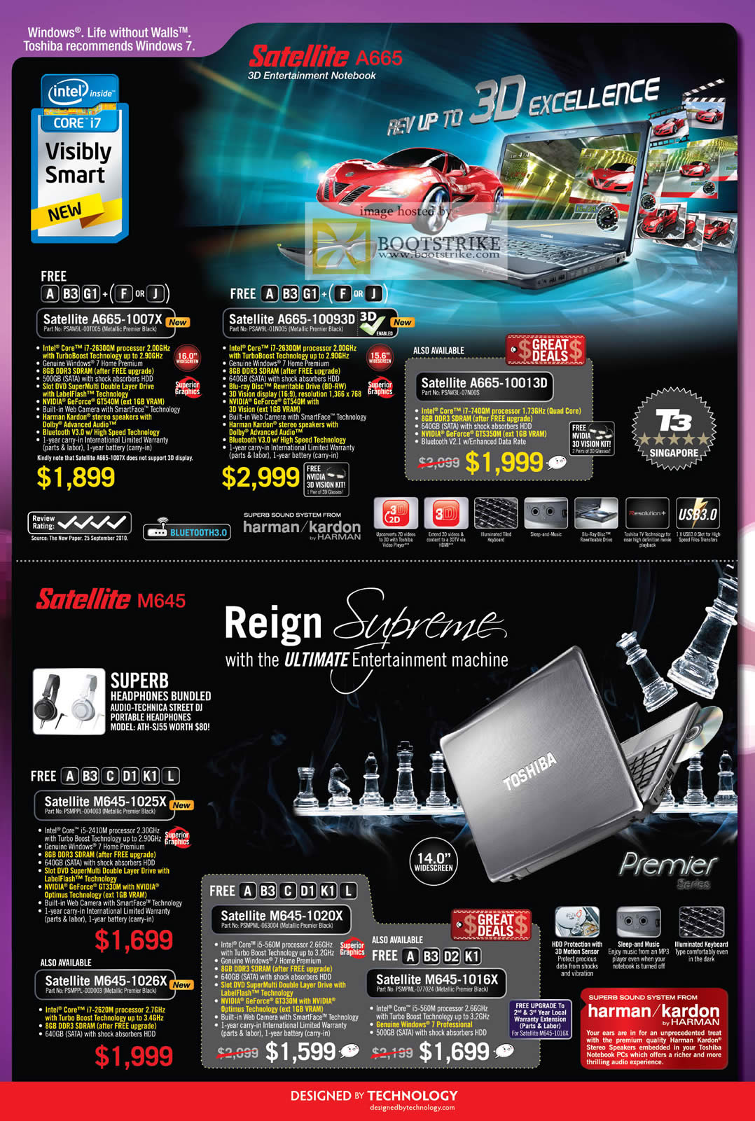 IT Show 2011 price list image brochure of Toshiba Notebooks Satellite A665 1007X 10093D 10013D M645 1025X 1020X 1016X