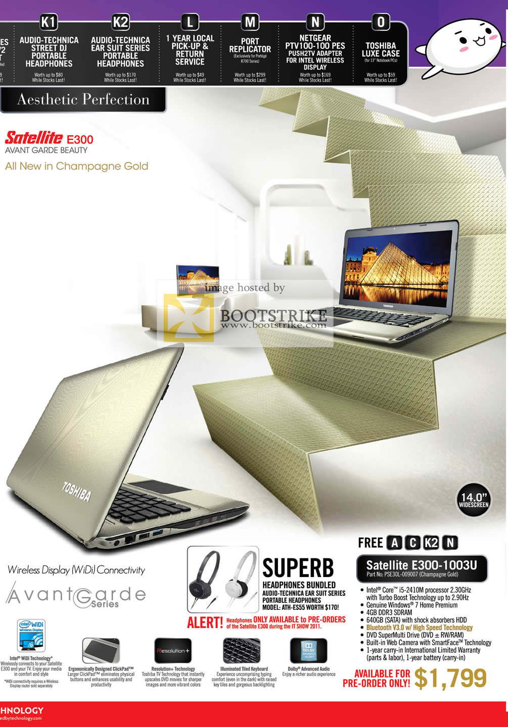 IT Show 2011 price list image brochure of Toshiba Notebooks Satellite E300 1003U