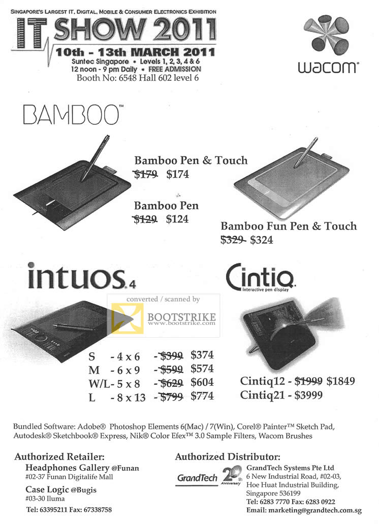 IT Show 2011 price list image brochure of Wacom Bamboo Pen Touch Fun Pen Intuos Cintiq Cintiq12 Cintiq21