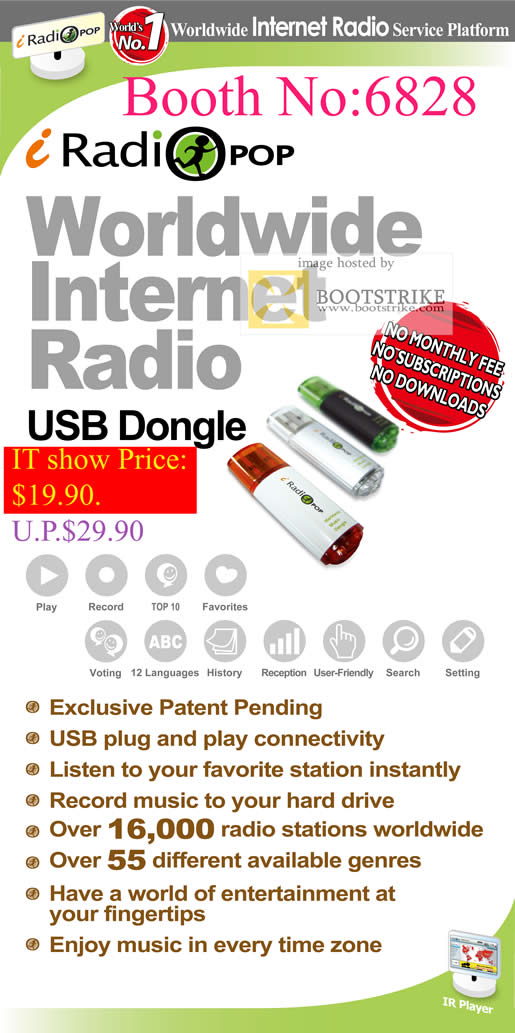 IT Show 2011 price list image brochure of Worldwide Computer IRadio Pop Worldwide Internet Radio USB Dongle MCP Computer