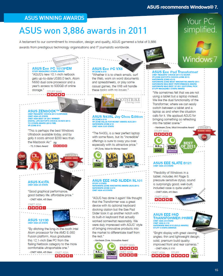 IT SHOW 2012 price list image brochure of ASUS Won 3,886 Awards In 2011, Notebooks, Tablets, Transformer
