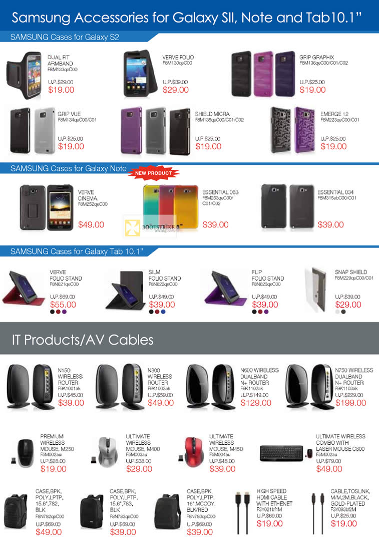IT SHOW 2012 price list image brochure of Ban Leong Belkin Samsung Accessories, Galaxy S2 Case, Galaxy Notem N150 Router, N300, N600, N750, Mouse, Laser, HDMI