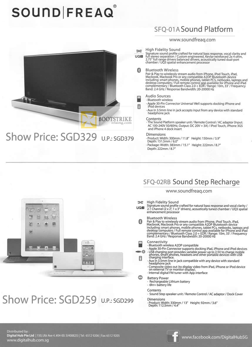 IT SHOW 2012 price list image brochure of Ban Leong Sound Freaq SFQ-01A Sound Platform, SFQ-02RB Sound Step Recharge