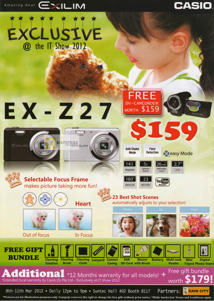 IT SHOW 2012 price list image brochure of Casio Digital Cameras Exilim EX-Z27