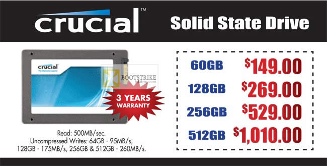 IT SHOW 2012 price list image brochure of Convergent Crucial SSD