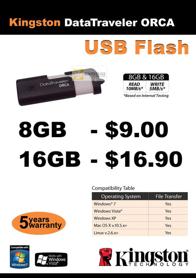 IT SHOW 2012 price list image brochure of Convergent Kingston DataTraveler Orca USB Flash Drive
