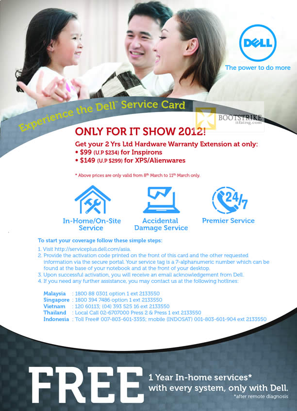 IT SHOW 2012 price list image brochure of Dell Hardware Warranty Extension