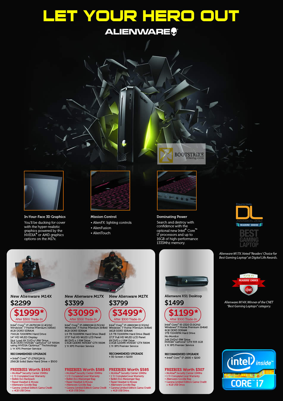 IT SHOW 2012 price list image brochure of Dell Notebooks Alienware M14X, M17X, X51 Desktop PC