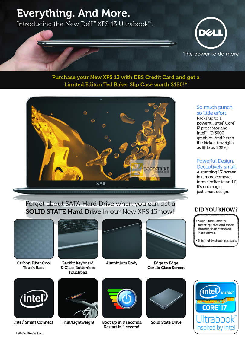 IT SHOW 2012 price list image brochure of Dell Notebooks XPS 13 Ultrabook Features, SSD, Carbon Fiber, Gorilla Glass