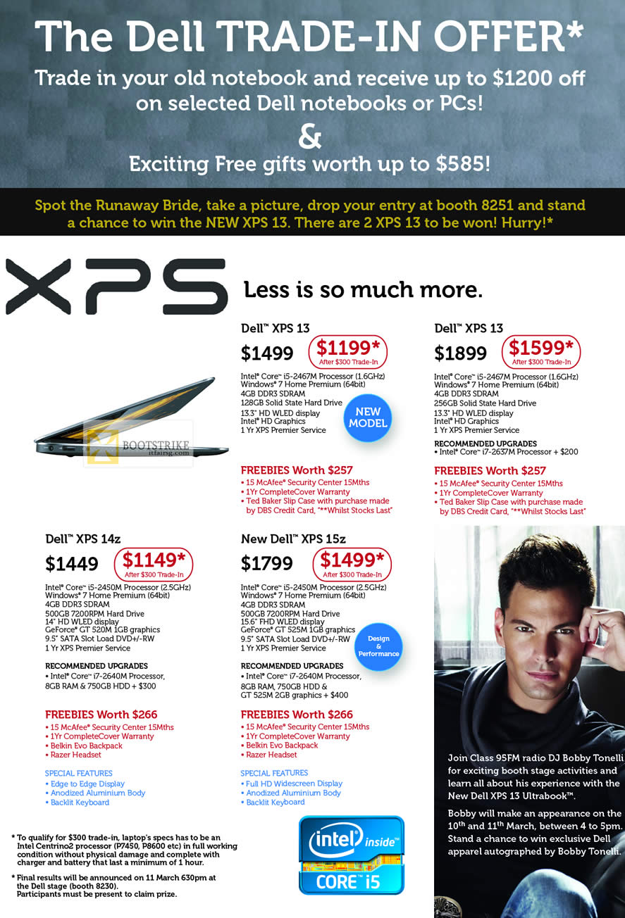 IT SHOW 2012 price list image brochure of Dell Notebookx XPS 13, XPS 14z, XPS 15z