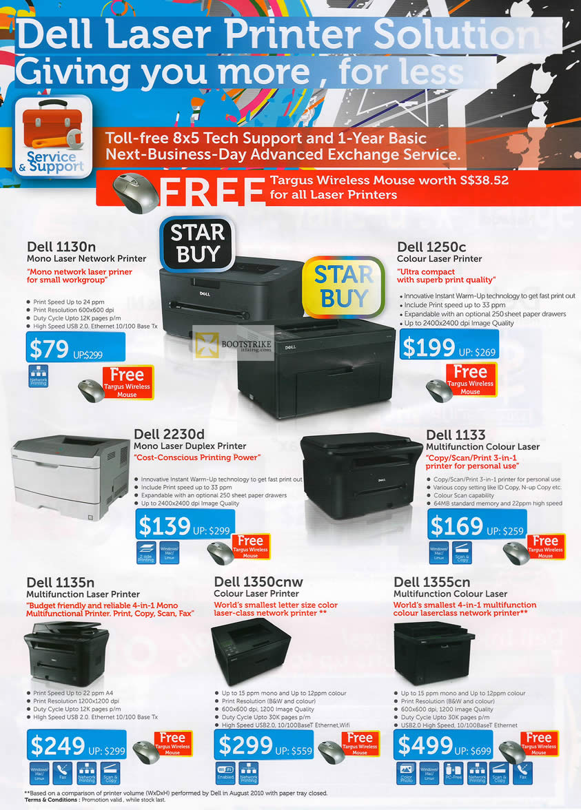 IT SHOW 2012 price list image brochure of Dell Printers Laser 1130n, 1250c, 2230d, 1133, 1135n, 1350cnw, 1355cn