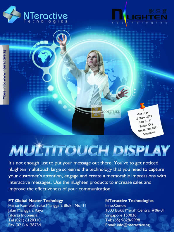IT SHOW 2012 price list image brochure of Edimax Nteractive Technologies Multitouch Display
