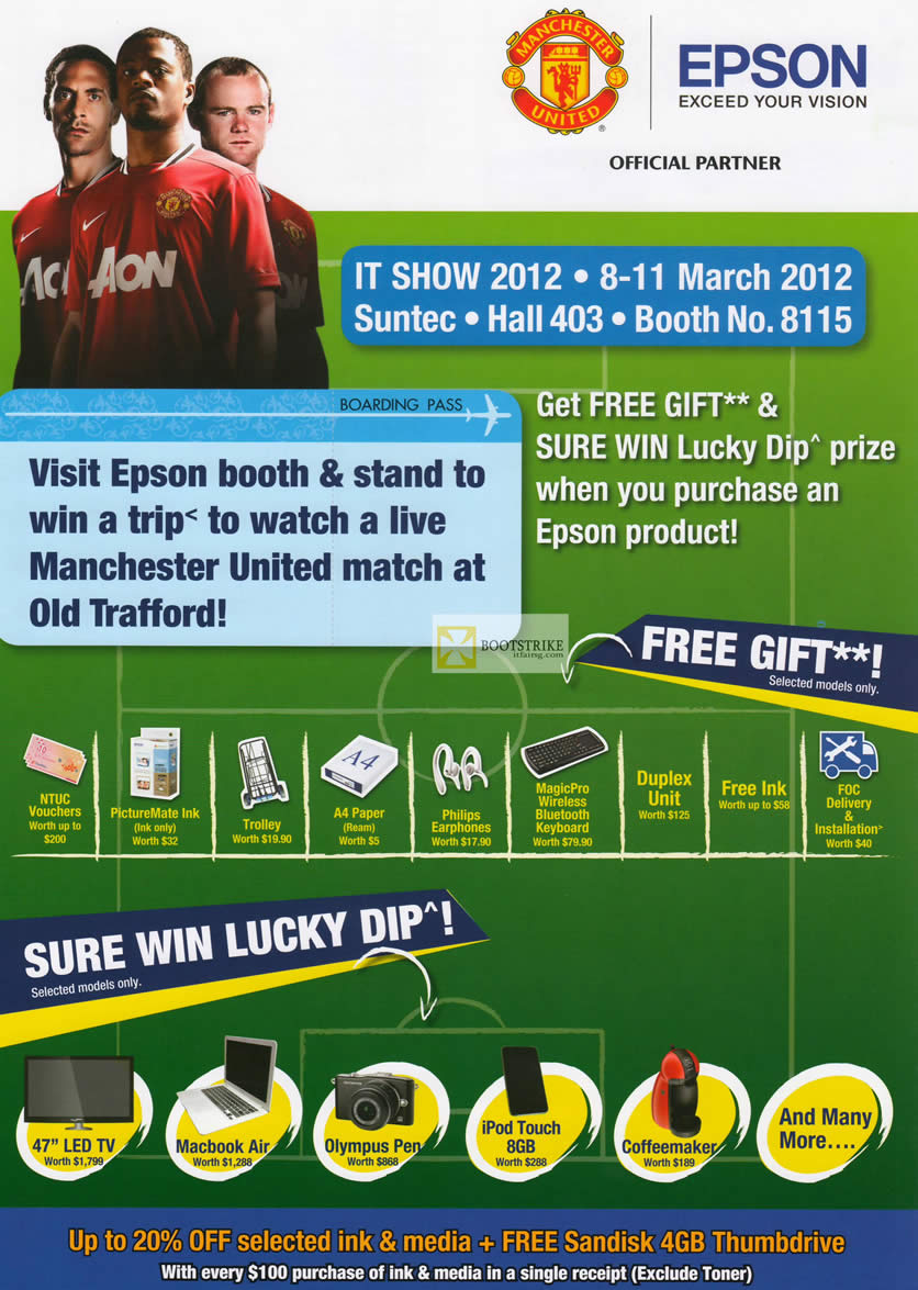 IT SHOW 2012 price list image brochure of Epson Free Gifts, Lucky Dip