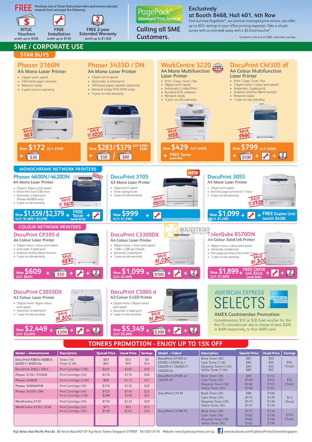 IT SHOW 2012 price list image brochure of Fuji Xerox Printers Laser Phaser 3160N 3435D DN WorkCentre 3220 DocuPrint CM305 Df, Phaser 4600N 4620DN, 3105, 3055, CP305 D, C3300DX, Toners