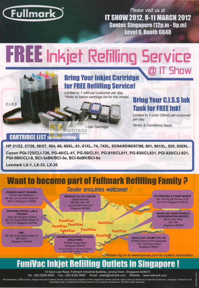 IT SHOW 2012 price list image brochure of Fullmark Free Ink Refilling Service