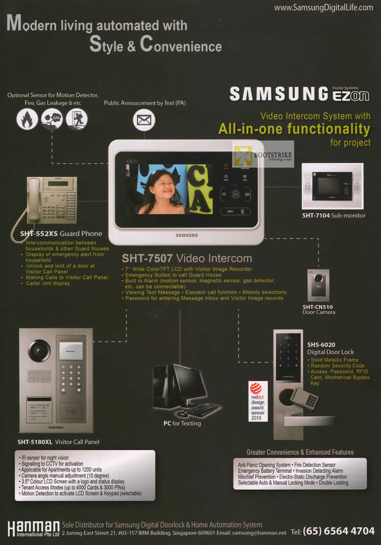 IT SHOW 2012 price list image brochure of Hanman Samsung Ezon Video Intercom System Guard Phone, Video Intercom, Visitor Call Panel