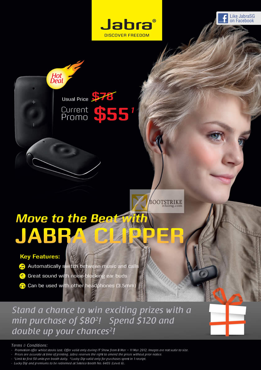 IT SHOW 2012 price list image brochure of Jabra Clipper Bluetooth Headset